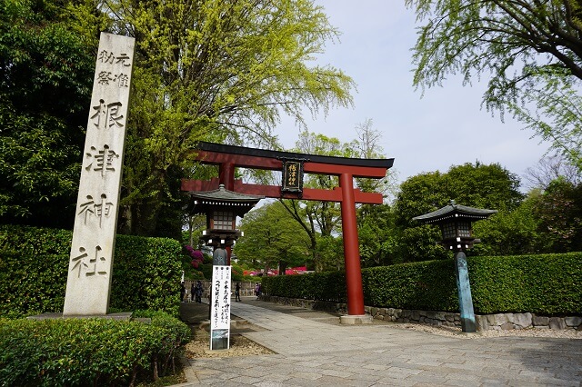 根津神社の鳥居の写真