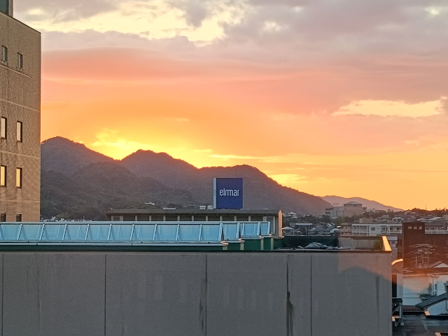 ホテルからの夕陽